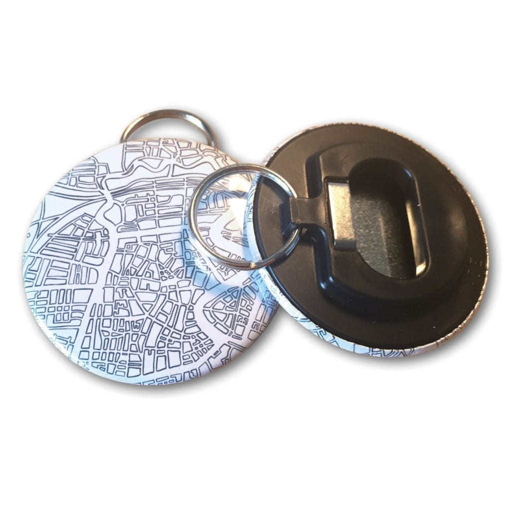 Flesopener &amp; sleutelhanger Haarlem - wit — product photo