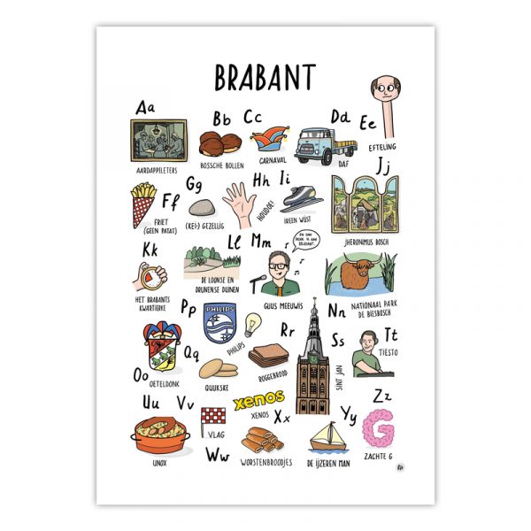 ABC Poster Alfabet Brabant Cadeau