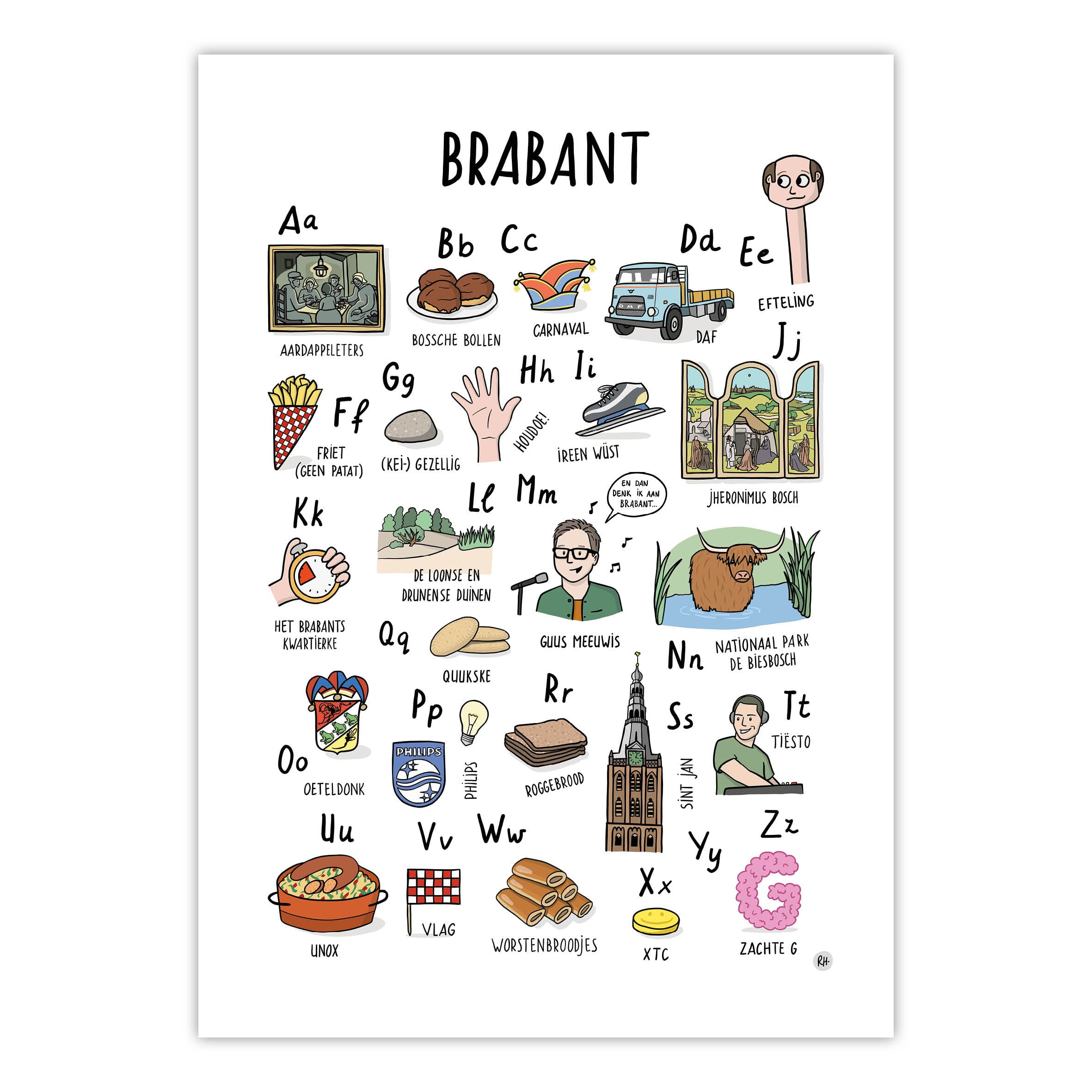 ABC Poster Brabant - A4 (21 x 29,7 cm), Zonder Lijst — product photo