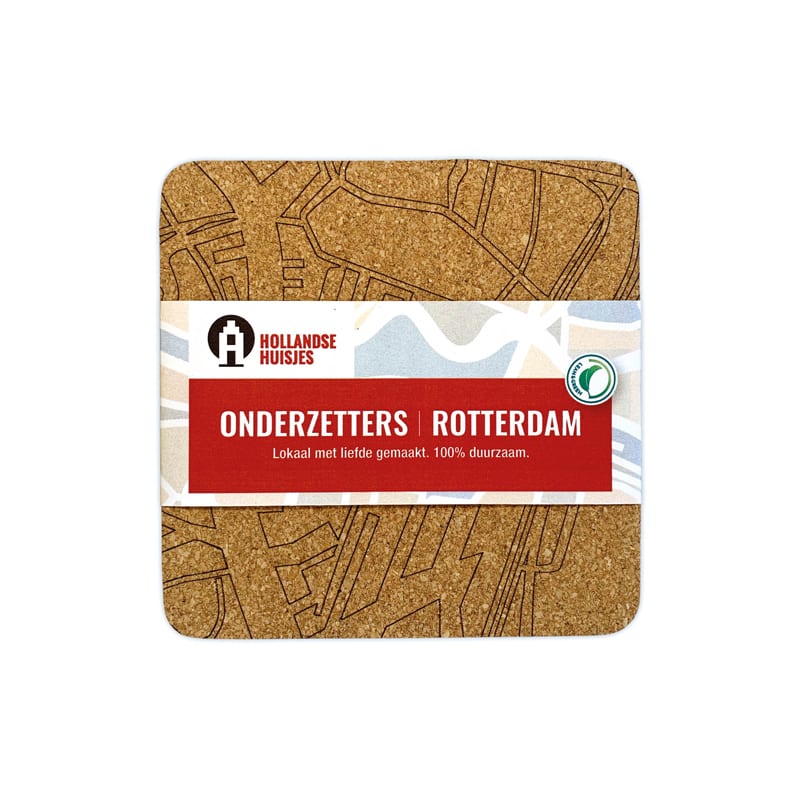 Onderzetters (kurk) /Onderzetters Rotterdam/ Hollandse Huisjes