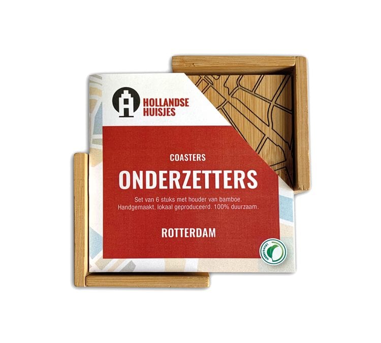 Onderzetters Rotterdam (6x bamboe)